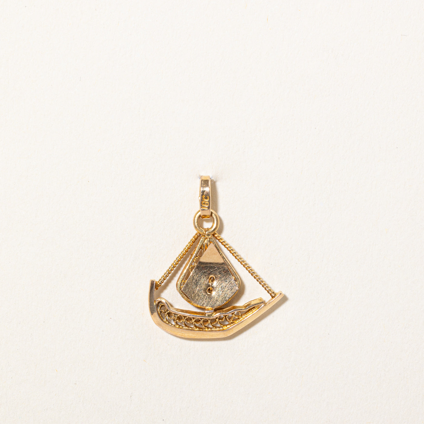 18k Yellow Gold Boat Charm