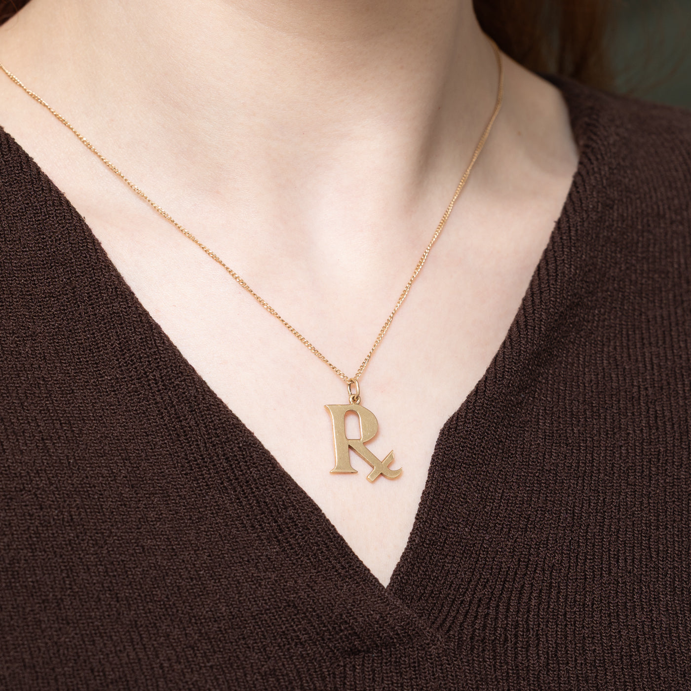 10K Yellow Gold "Rx" Pharmacist Pendant