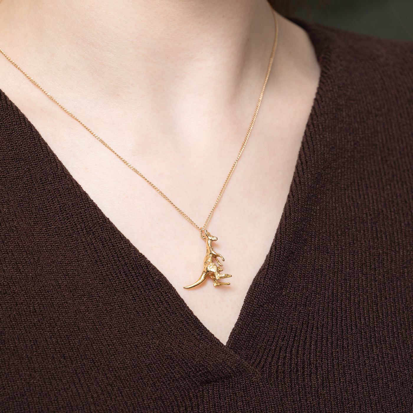 9K Yellow Gold Kangaroo & Joey Charm