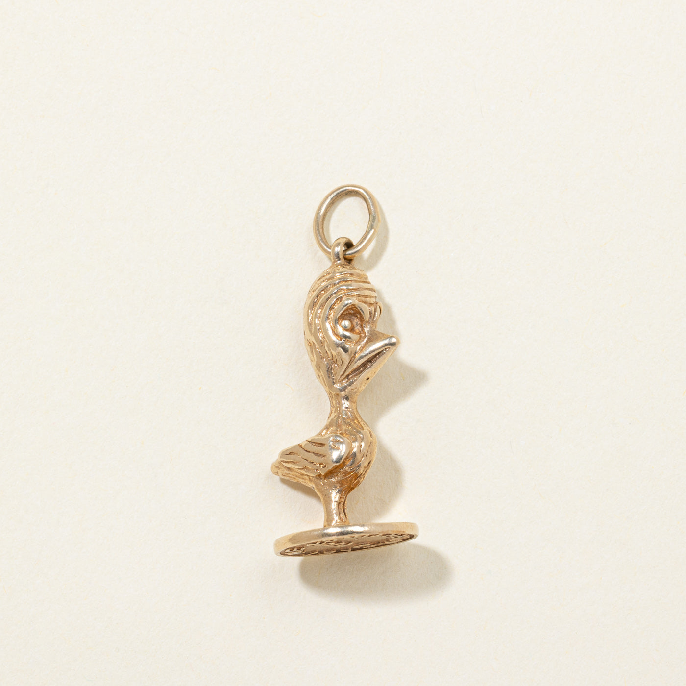 10K Yellow Gold "Worry Bird" Charm