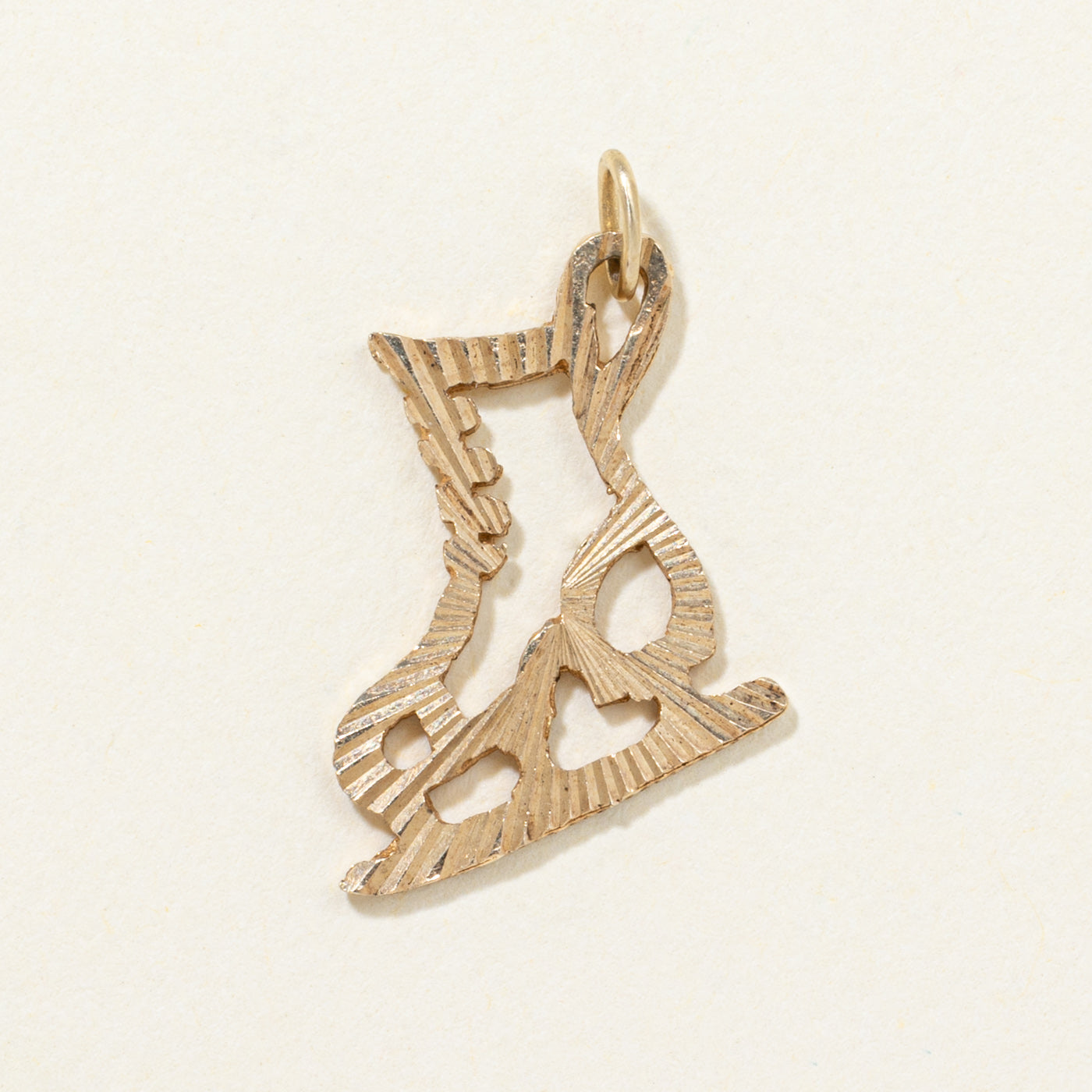 10K Yellow Gold Ice Skate Pendant