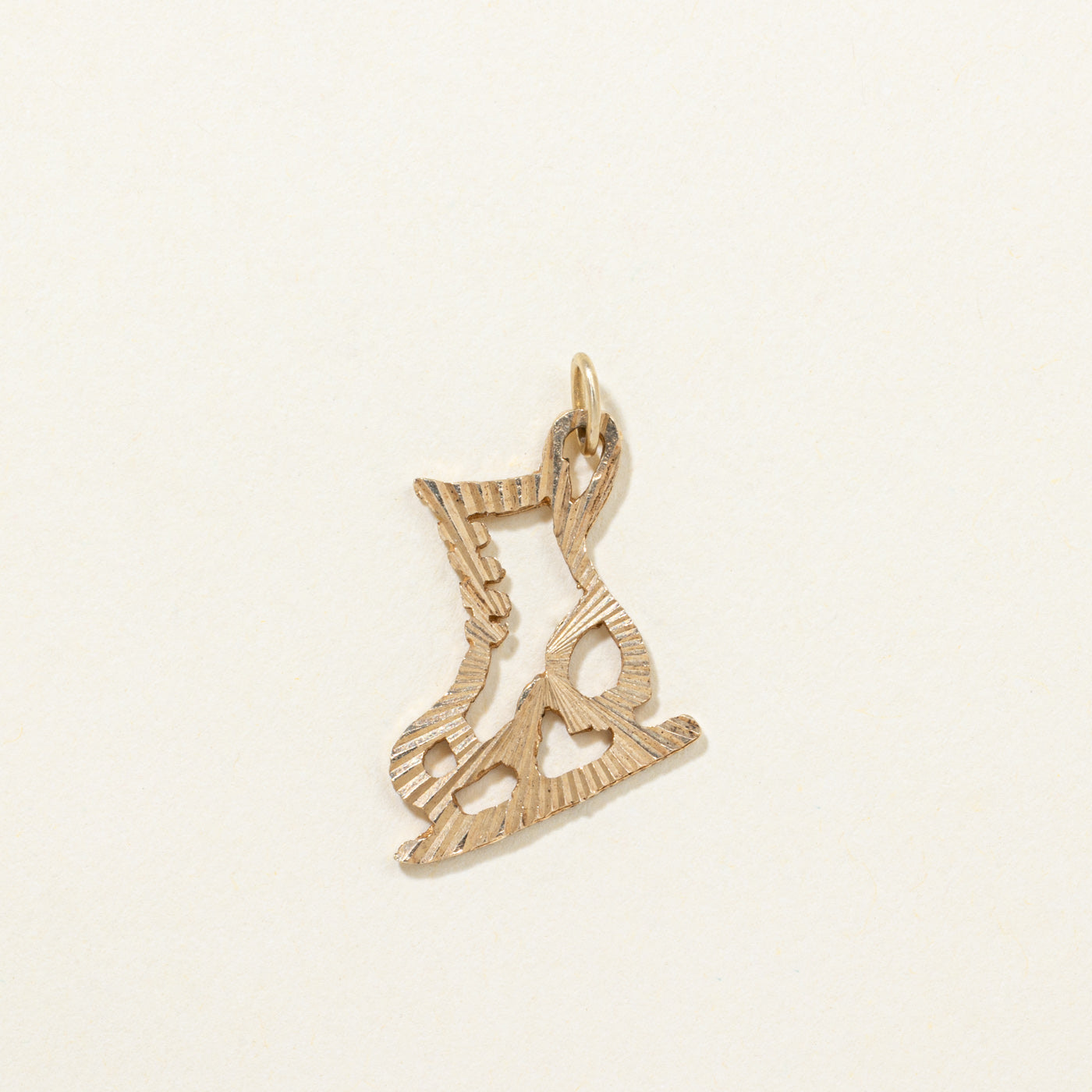 10K Yellow Gold Ice Skate Pendant