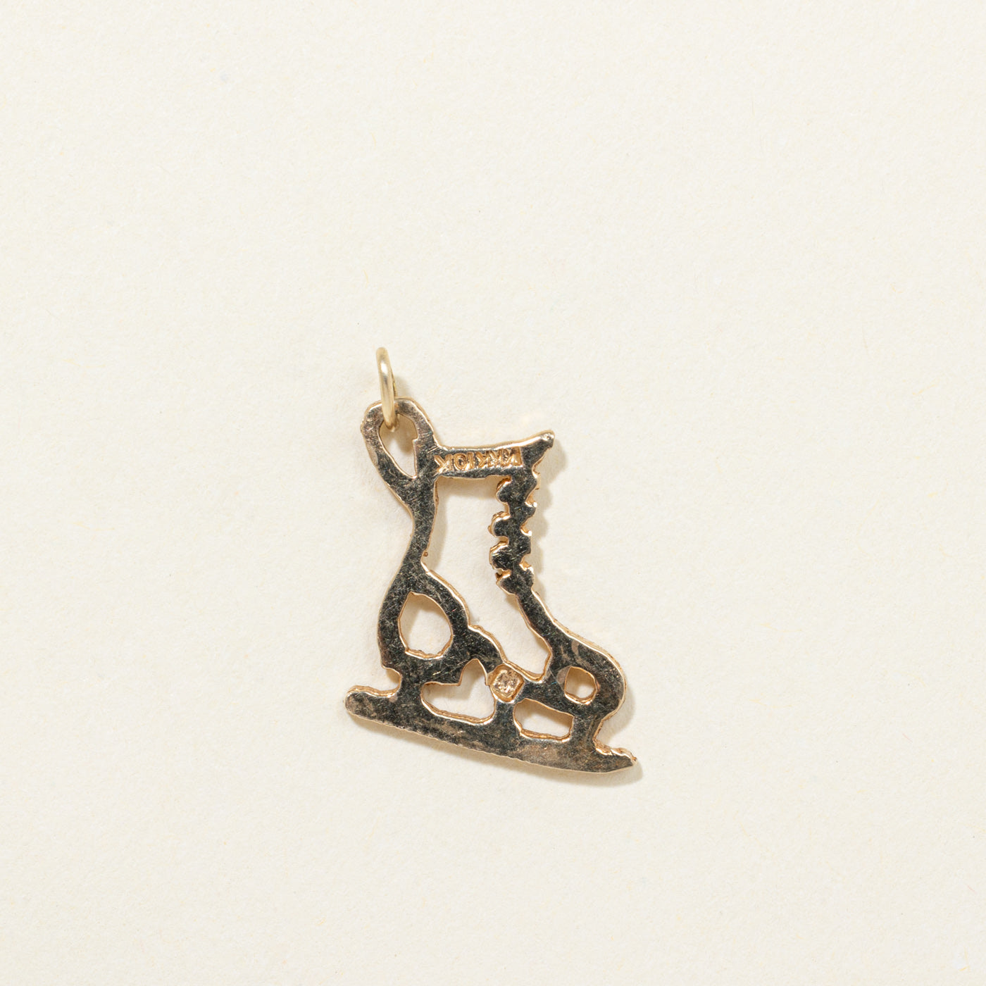 10K Yellow Gold Ice Skate Pendant