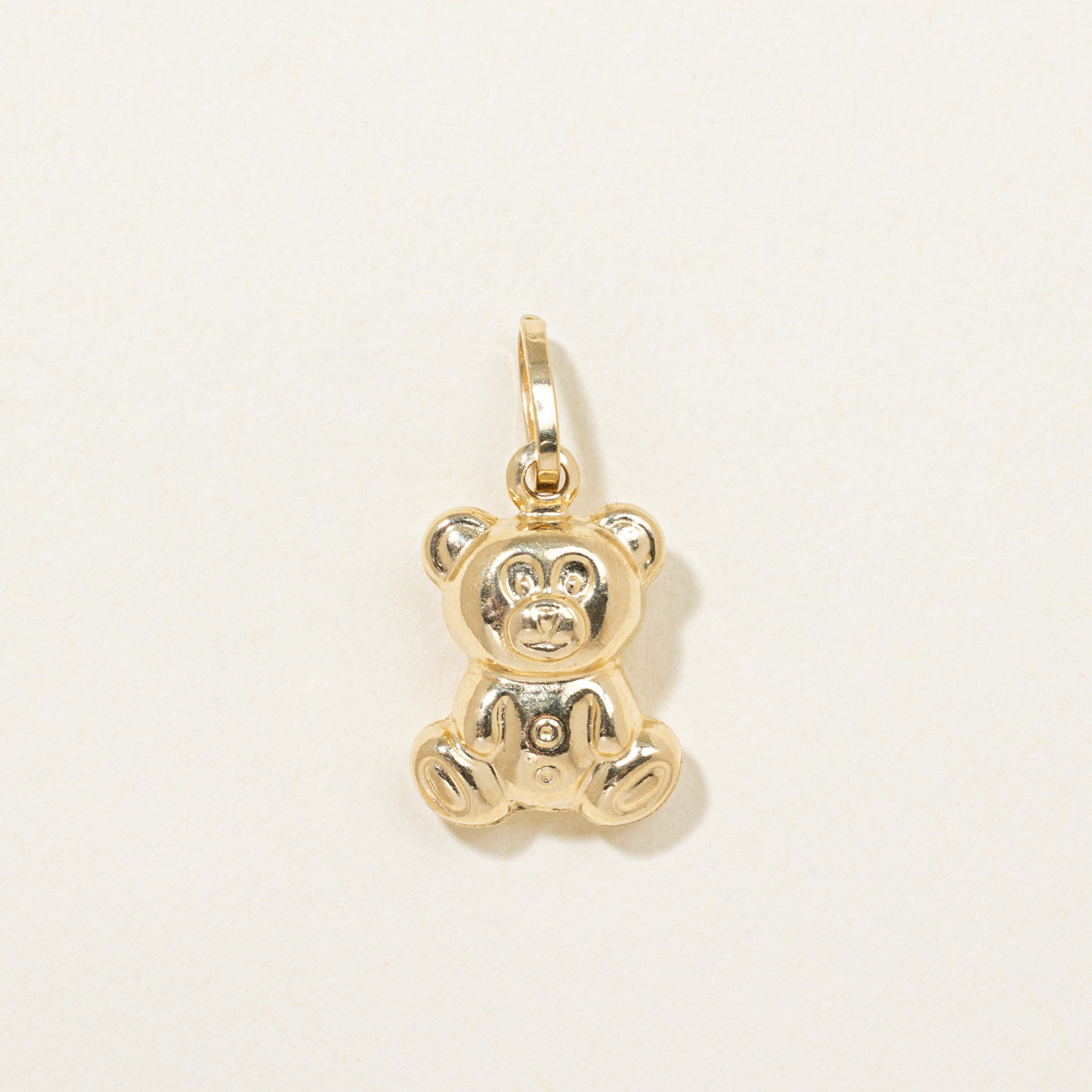 18K Yellow Gold Teddy Bear Pendant
