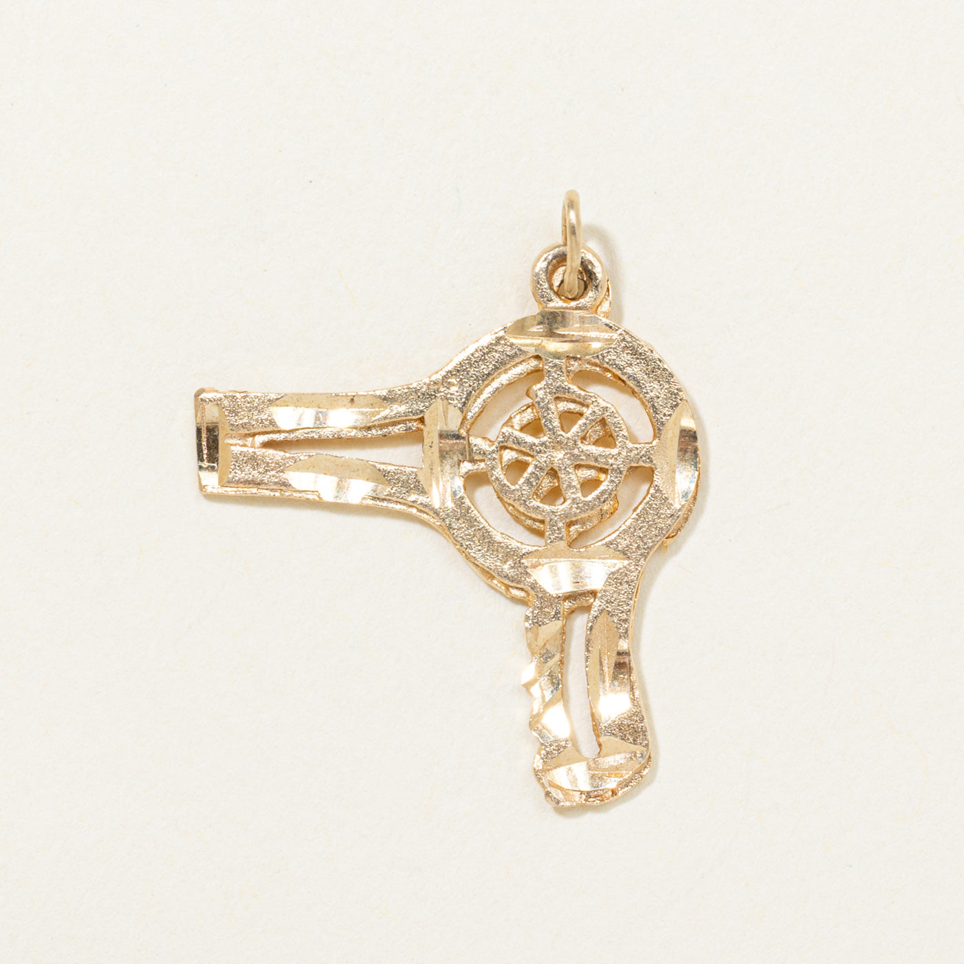 10K Yellow Gold Vintage Hairdryer Charm