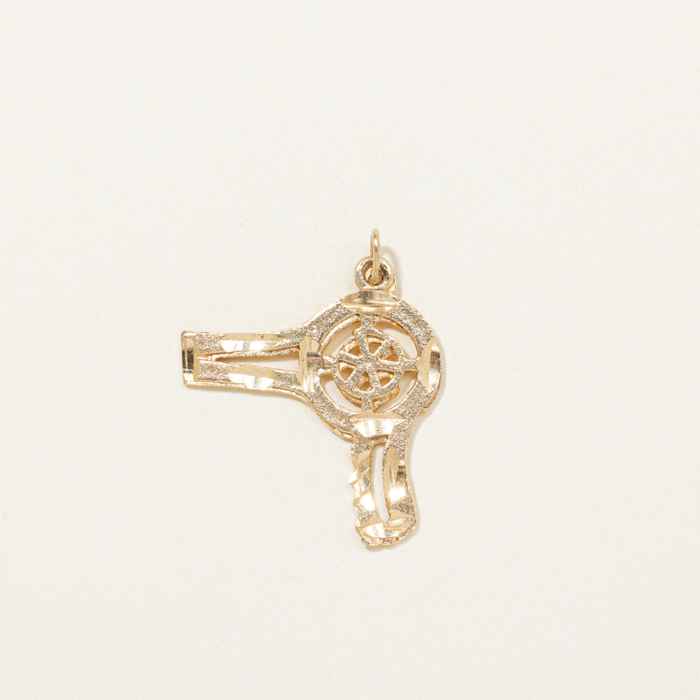 10K Yellow Gold Vintage Hairdryer Charm