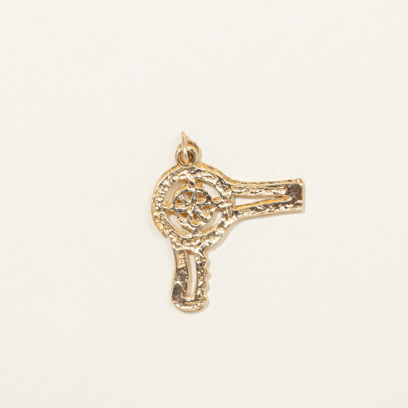 10K Yellow Gold Vintage Hairdryer Charm