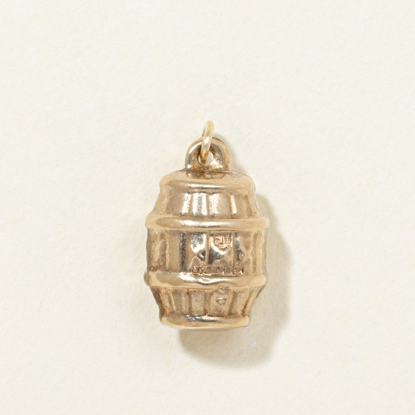 9K Yellow Gold Barrel Charm