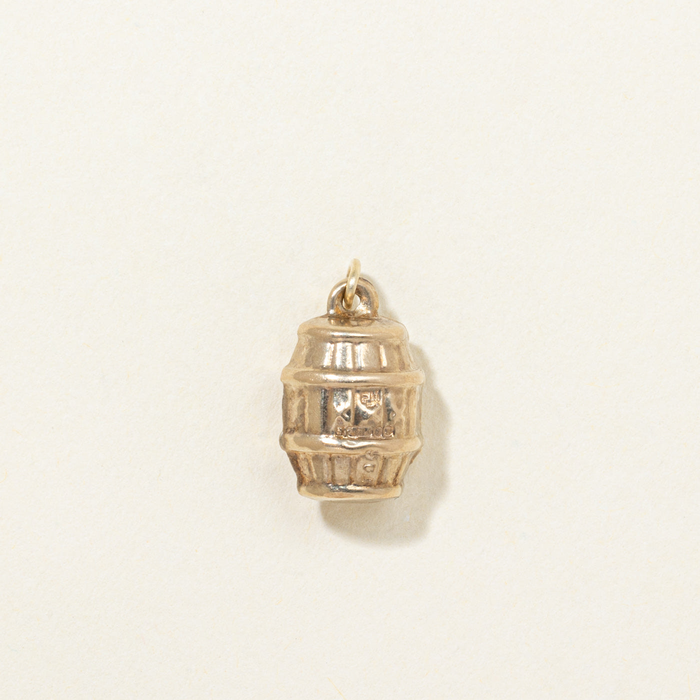 9K Yellow Gold Barrel Charm