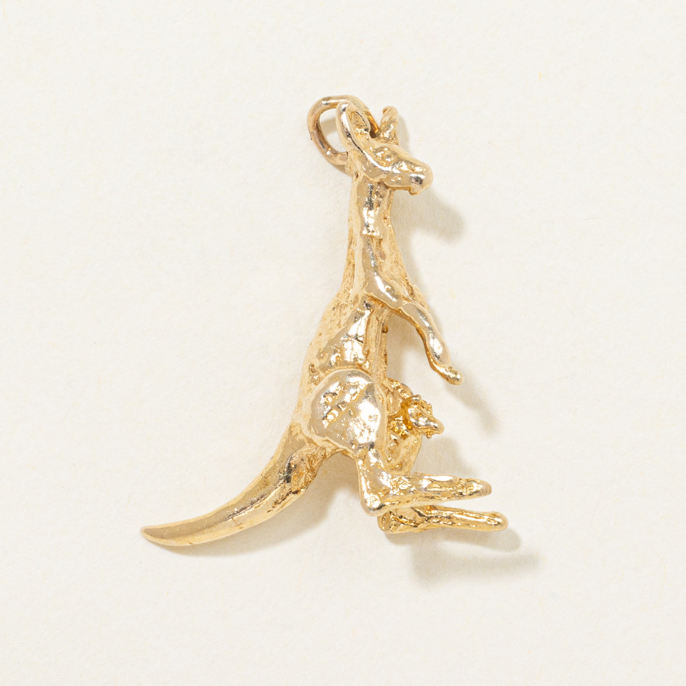 9K Yellow Gold Kangaroo & Joey Charm