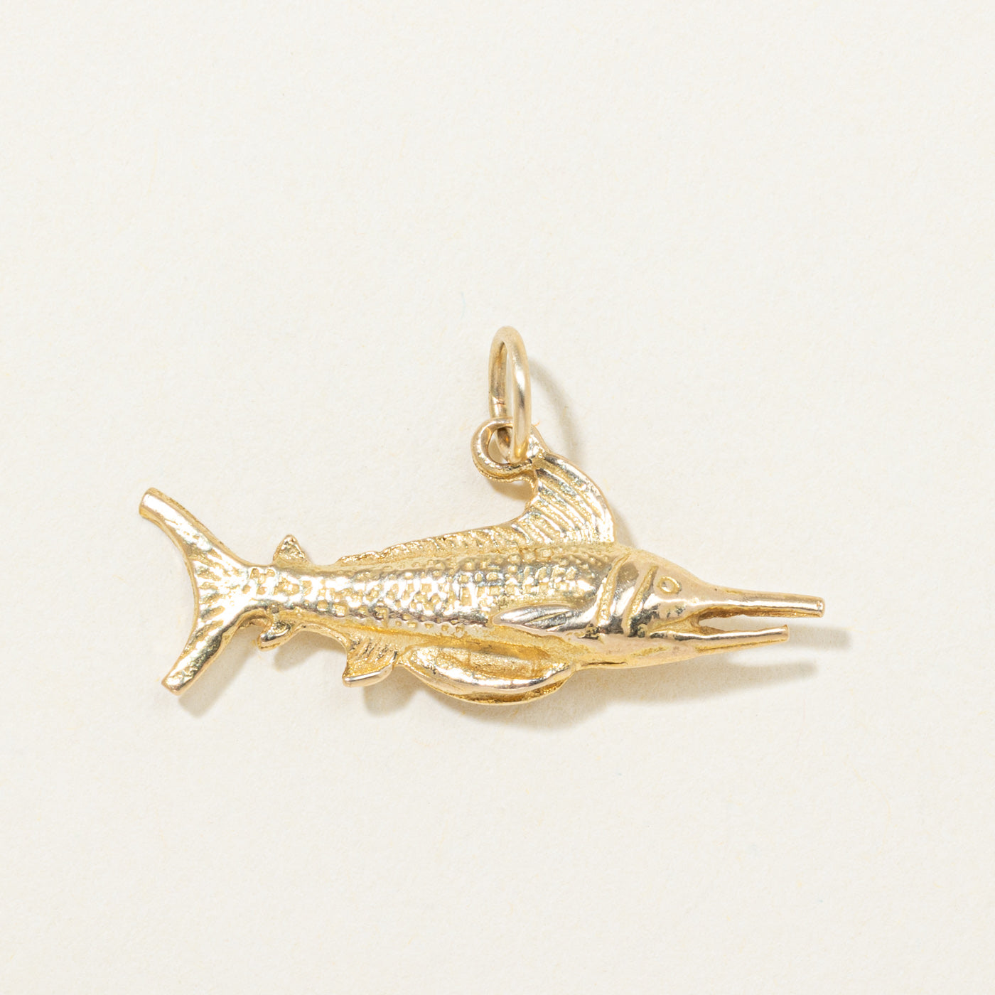 14K Yellow Gold Marlin Charm