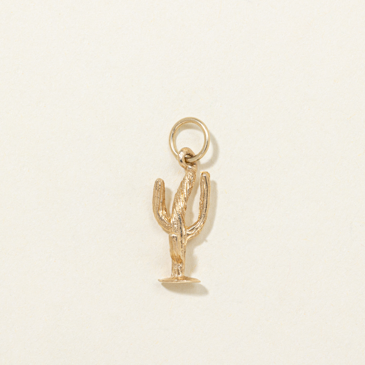 14K Yellow Gold Cactus Charm
