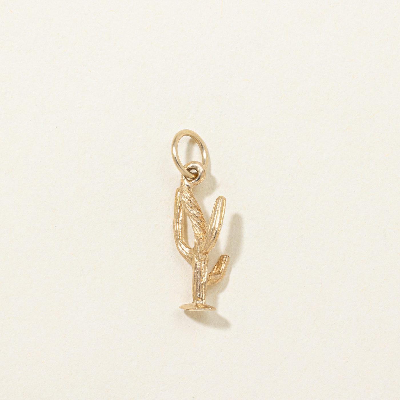 14K Yellow Gold Cactus Charm