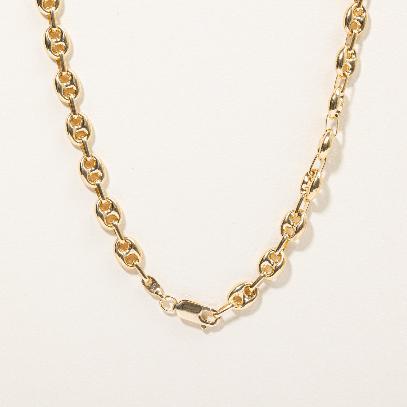 18k Yellow Gold Puffed Anchor Link Chain | 20" |
