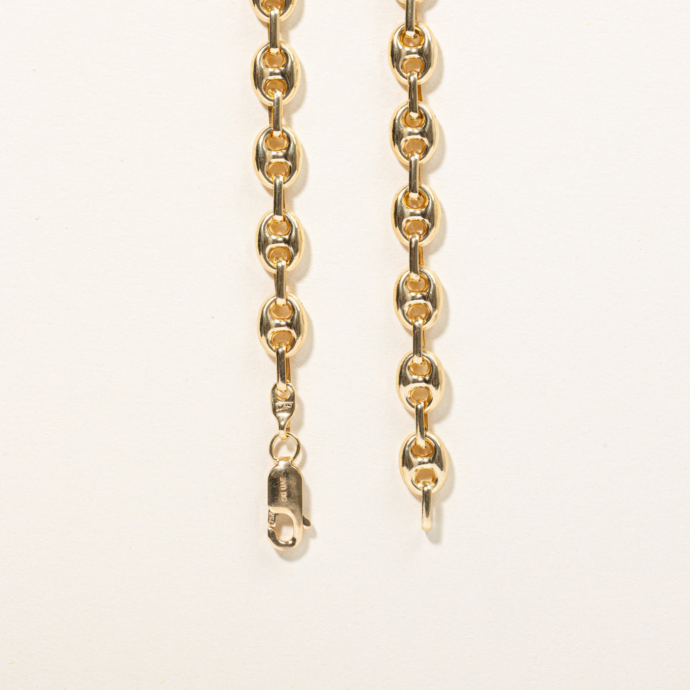 18k Yellow Gold Puffed Anchor Link Chain | 20" |