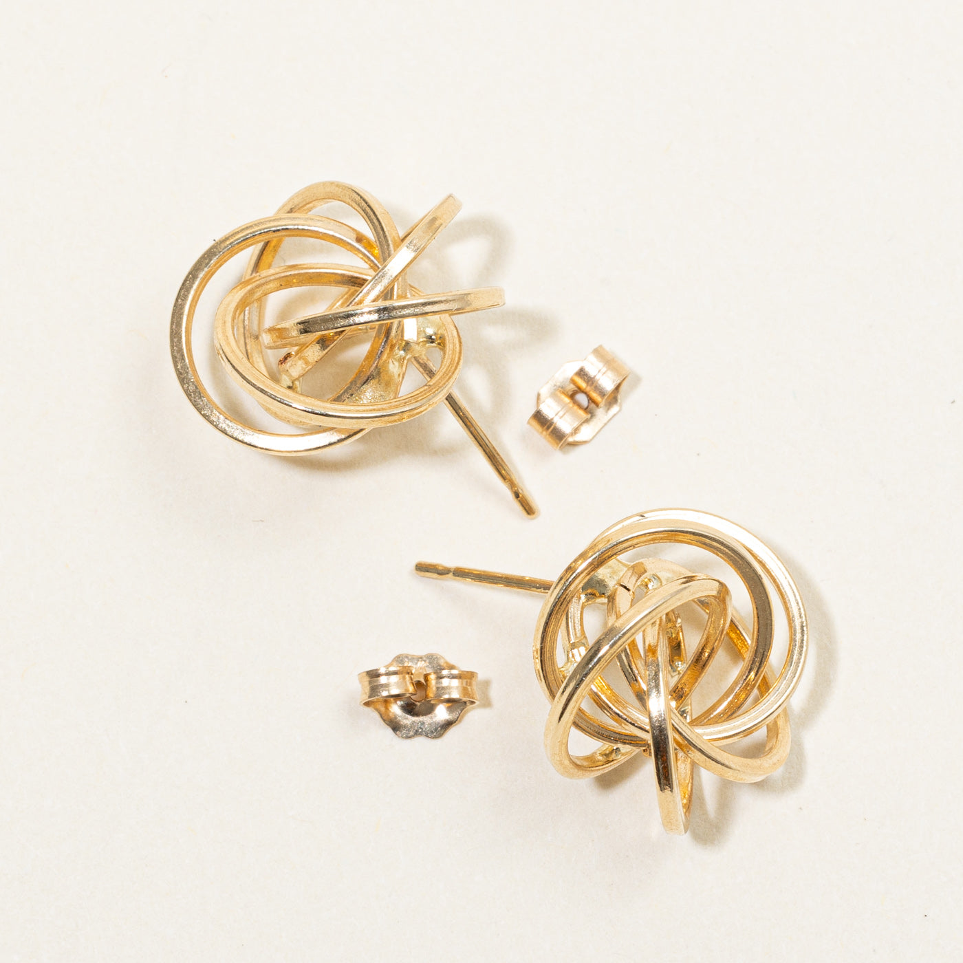 14k Yellow Gold Knot Earrings