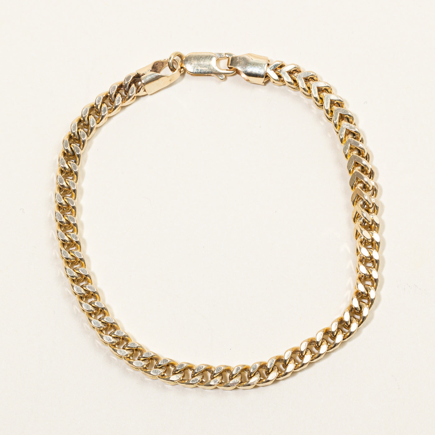 Bracelet en or jaune 10 carats, maille blé | 7,75" |