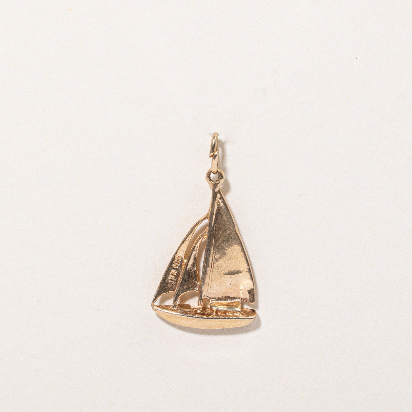 10k Yellow Gold Sailboat Charm