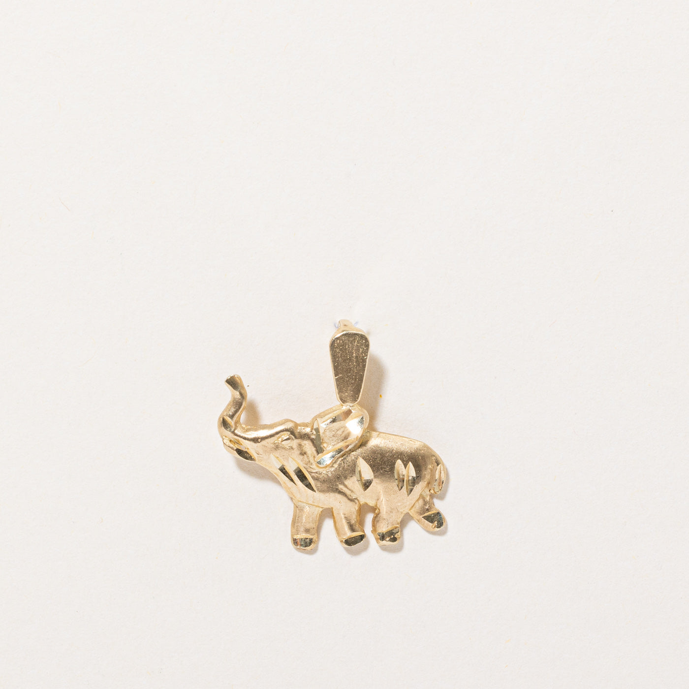 14k Yellow Gold Elephant Pendant