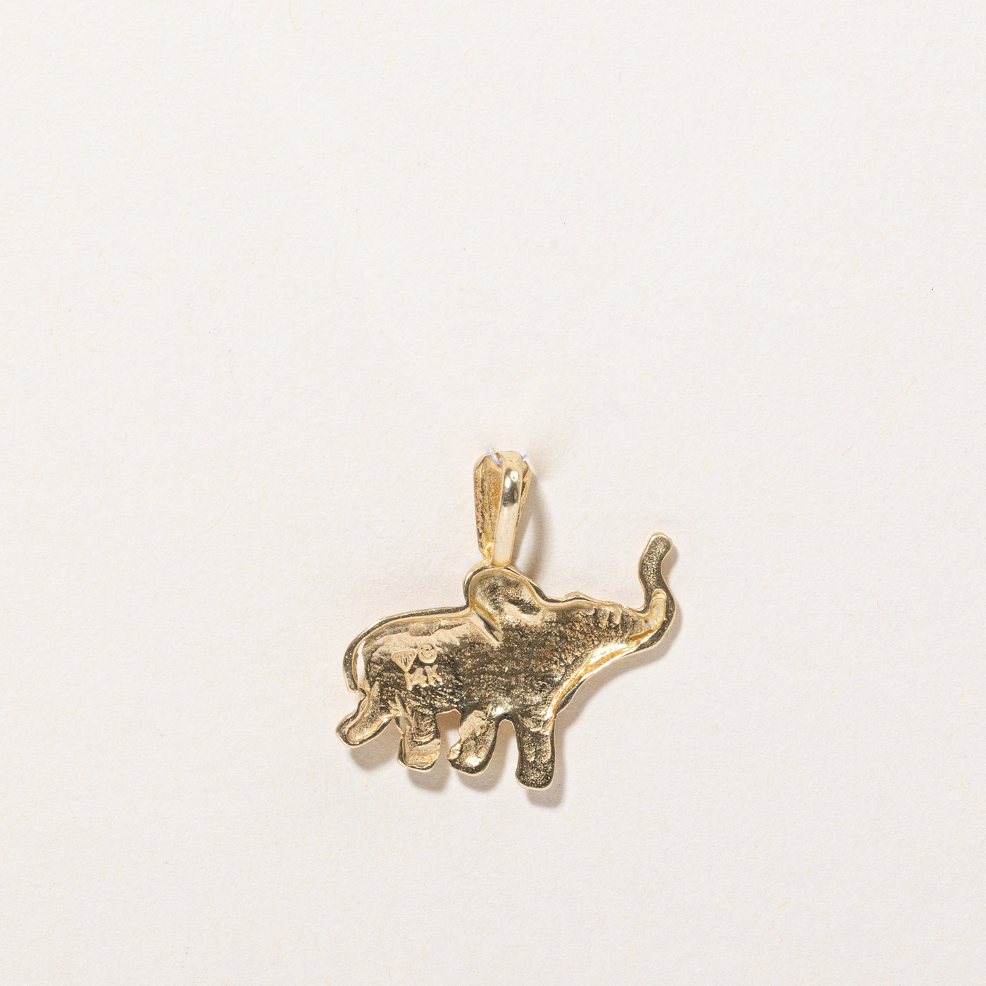14k Yellow Gold Elephant Pendant