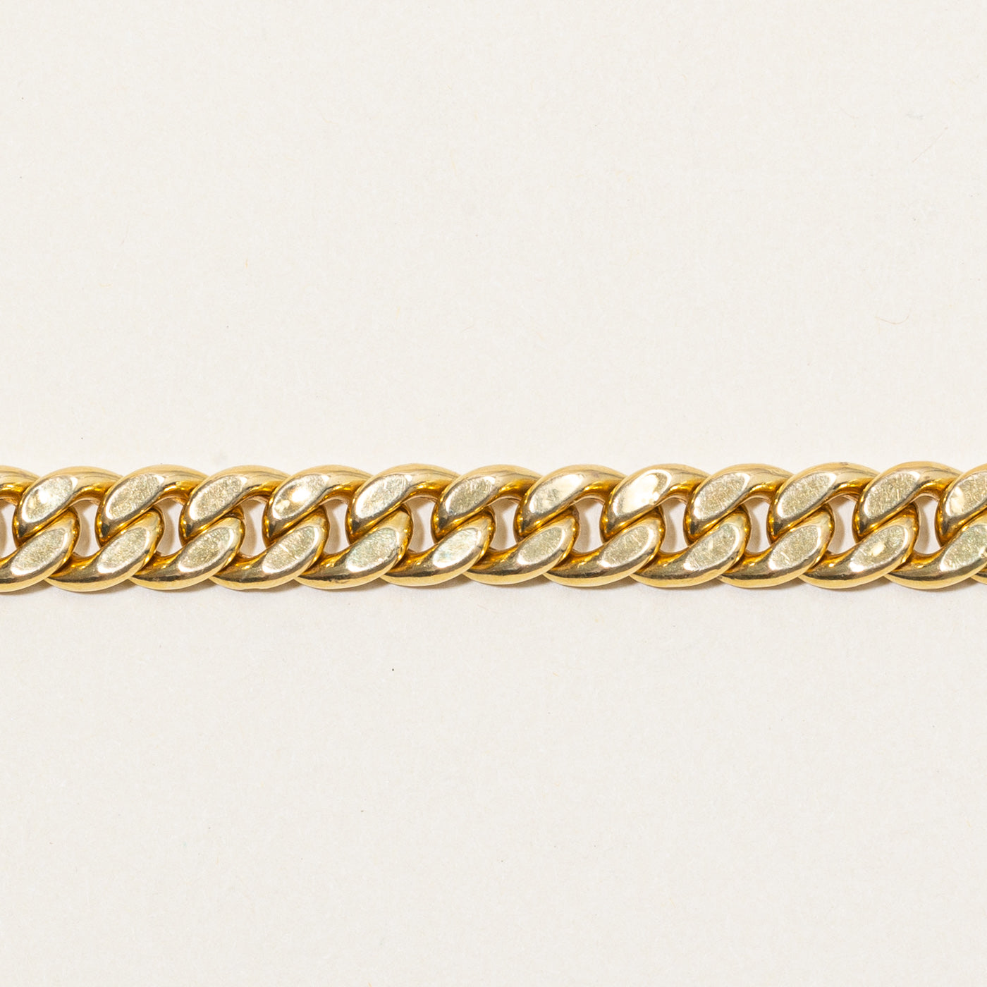 Bracelet à maillons cubains en or jaune 18 carats | 7,5" |