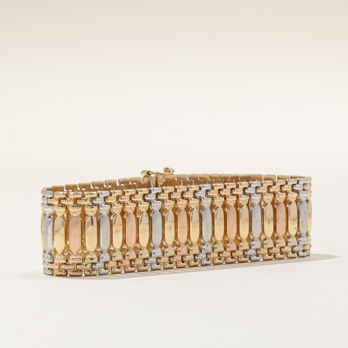 Italian 10k Tri Tone Bracelet | 7.25" |
