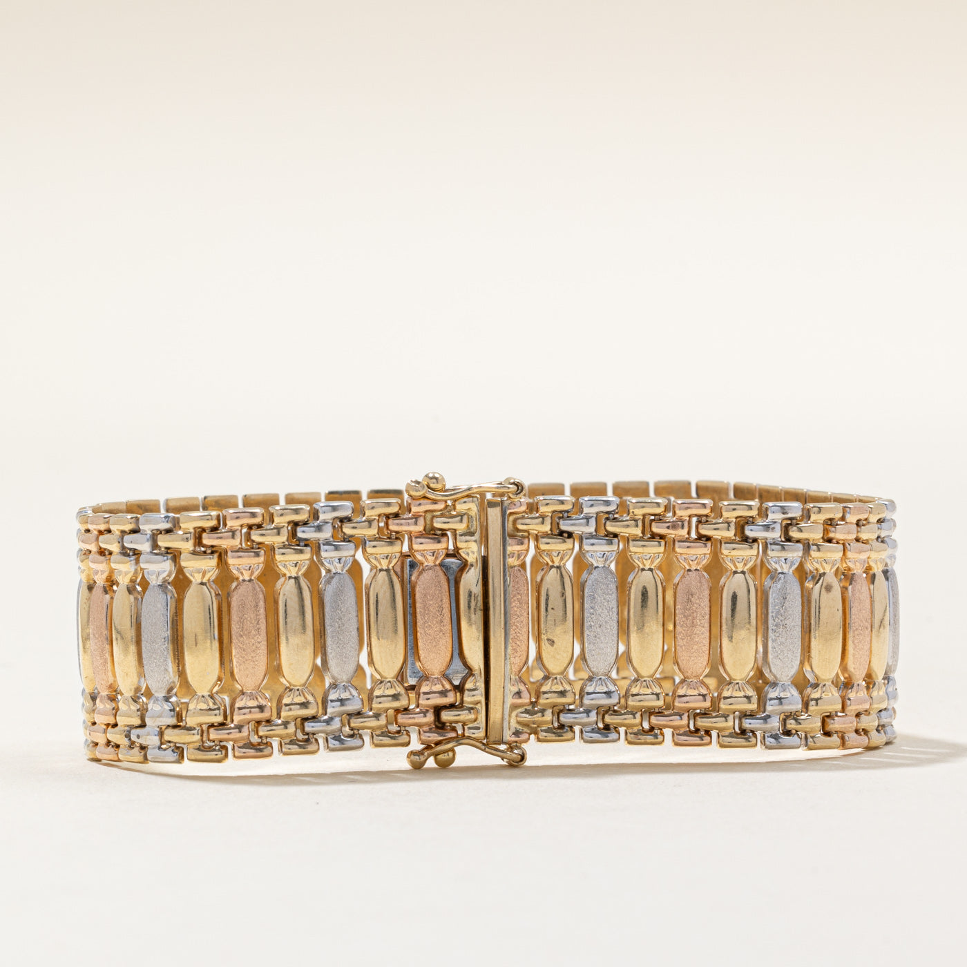 Italian 10k Tri Tone Bracelet | 7.25" |