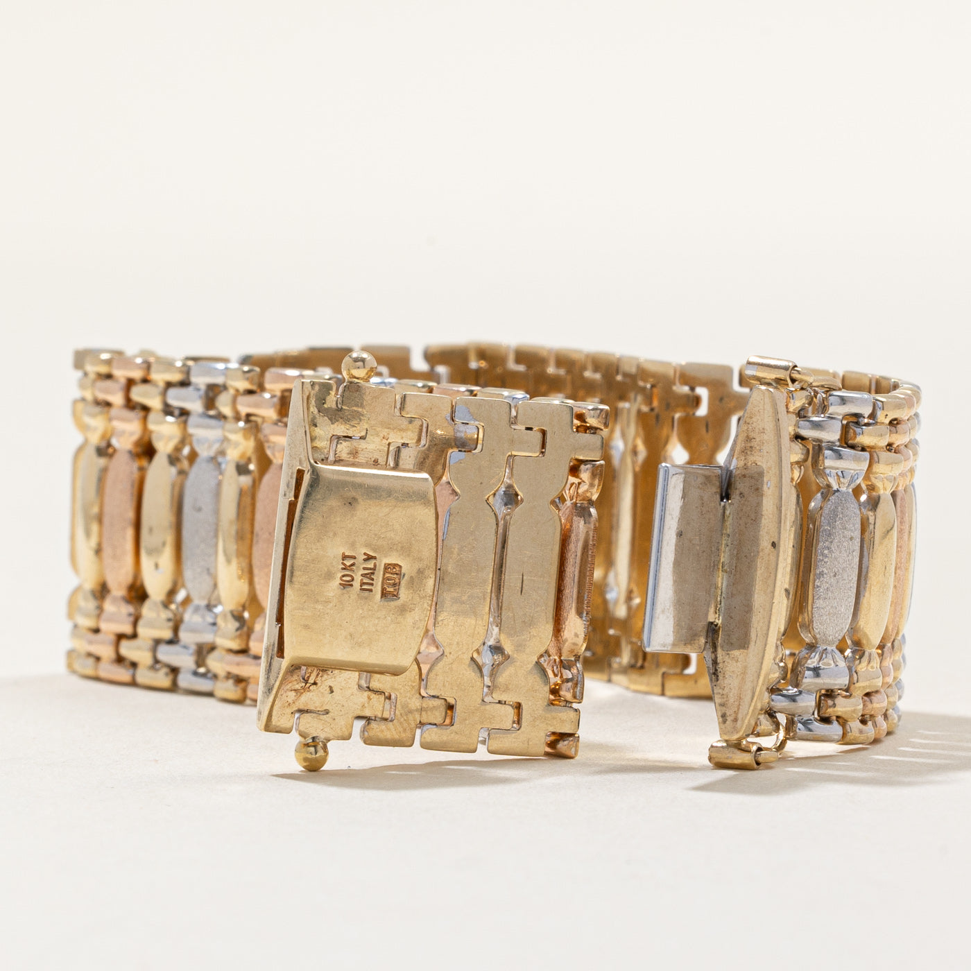Italian 10k Tri Tone Bracelet | 7.25" |