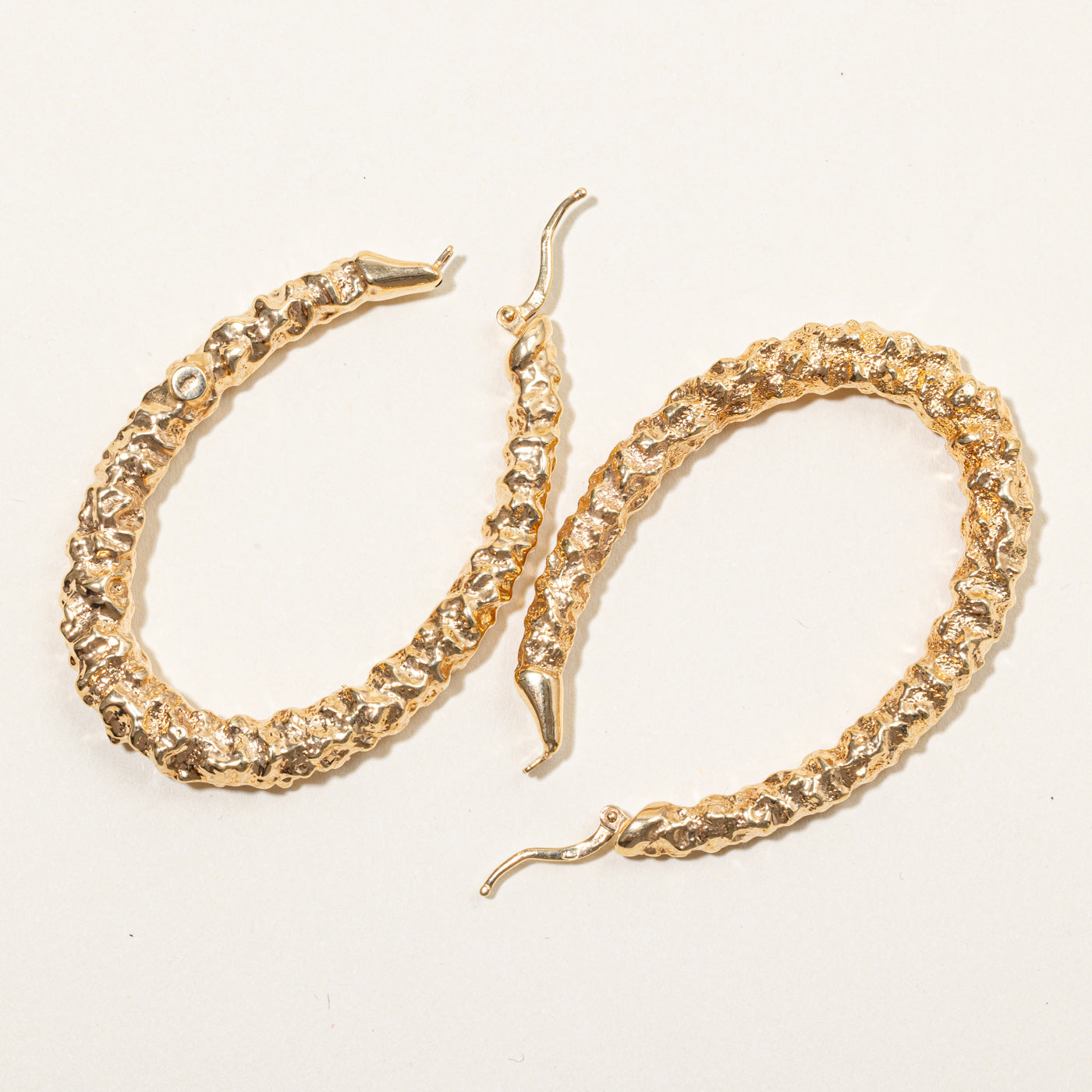 Large 18k Yellow Gold Oval Hoop Earrings
