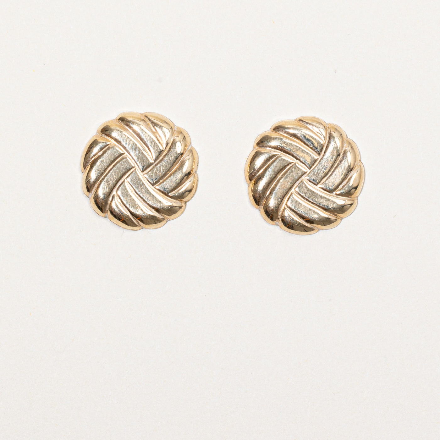 14k Yellow Gold Shield Earrings