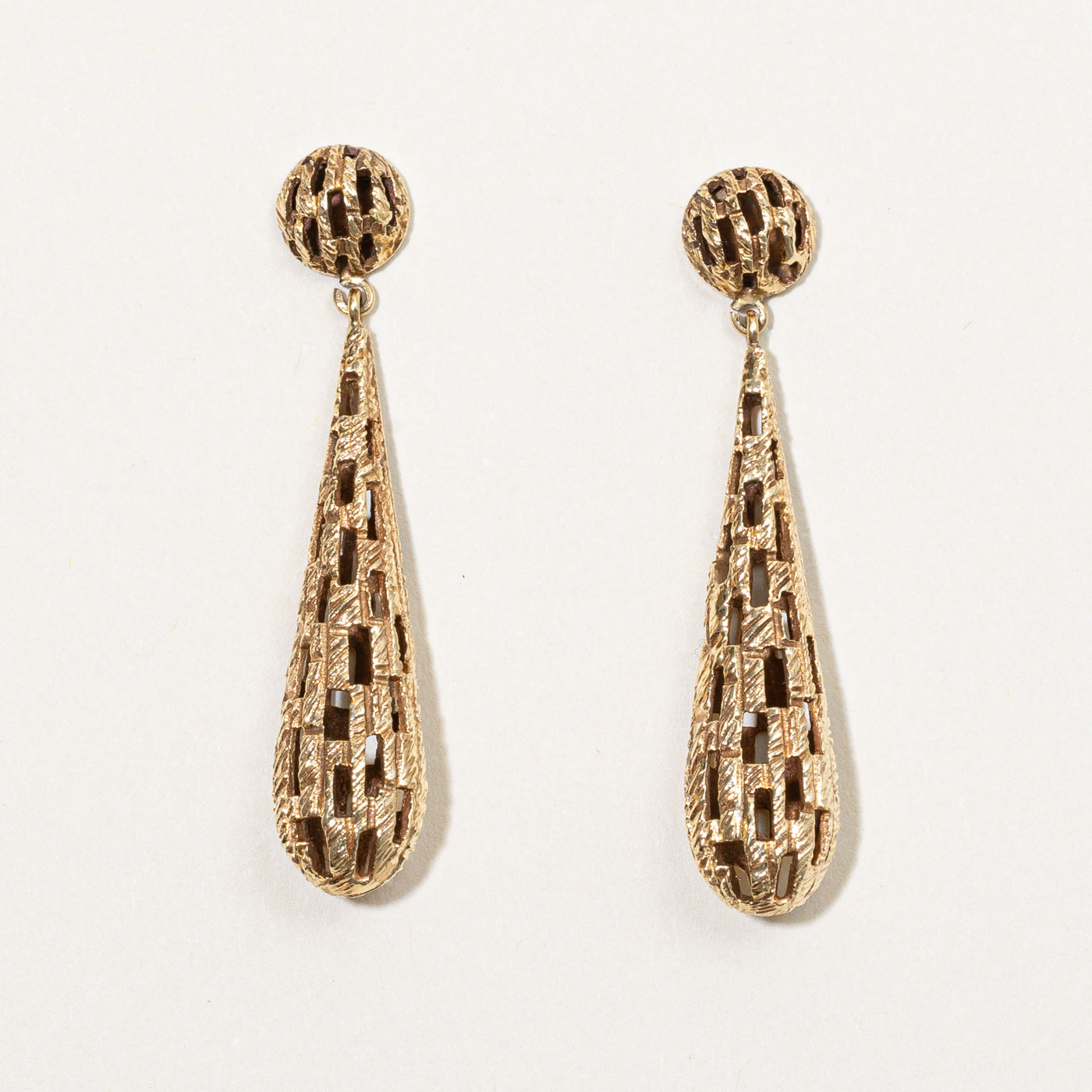14k Yellow Gold Drop Earrings
