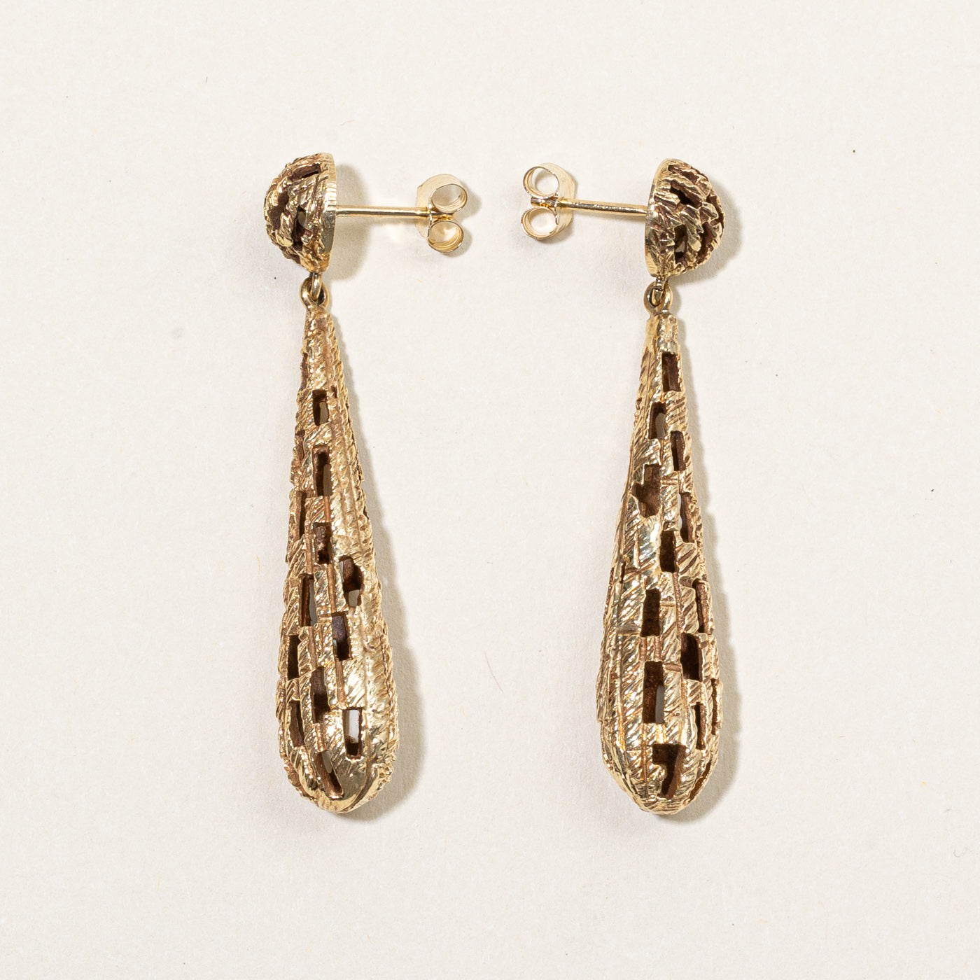 14k Yellow Gold Drop Earrings