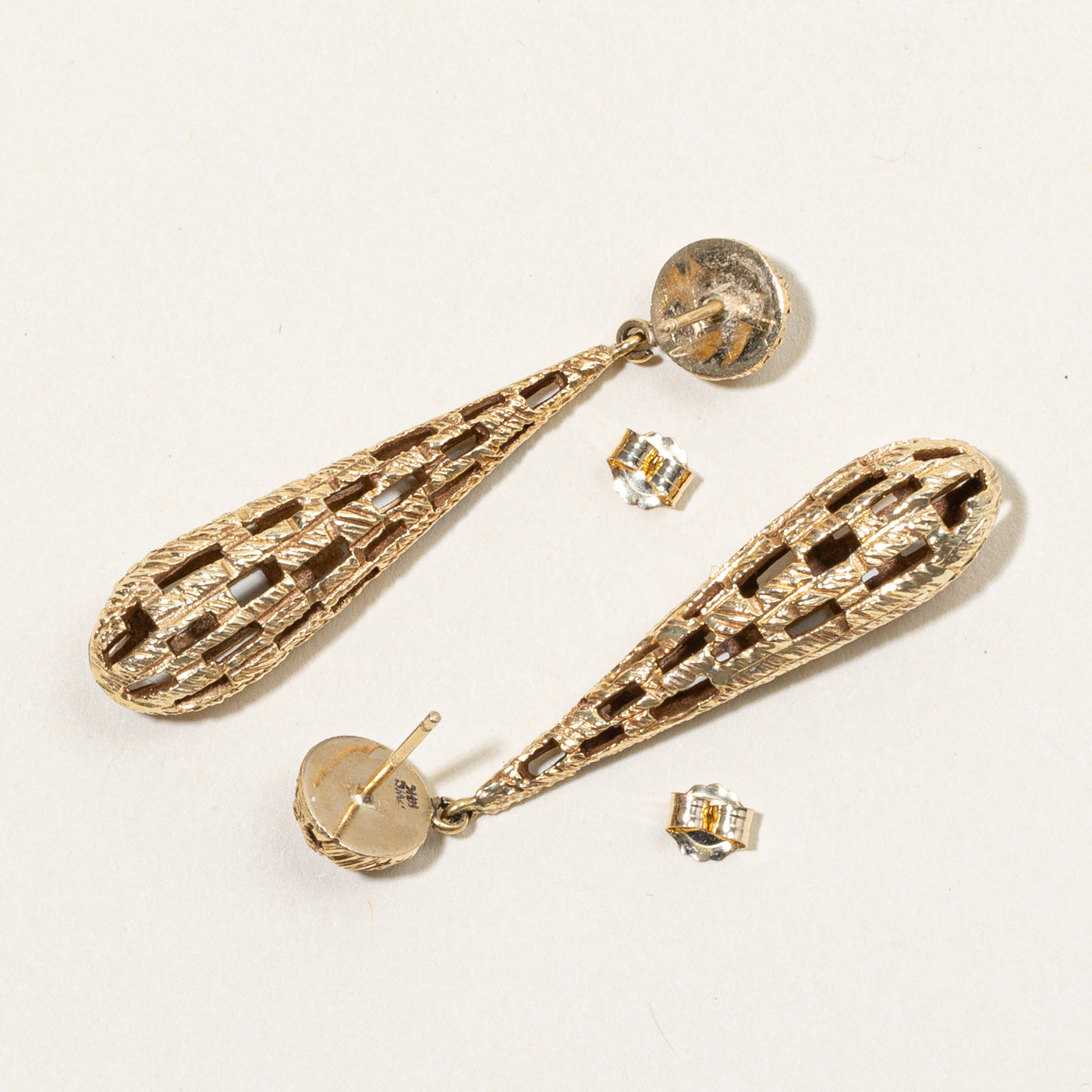 14k Yellow Gold Drop Earrings