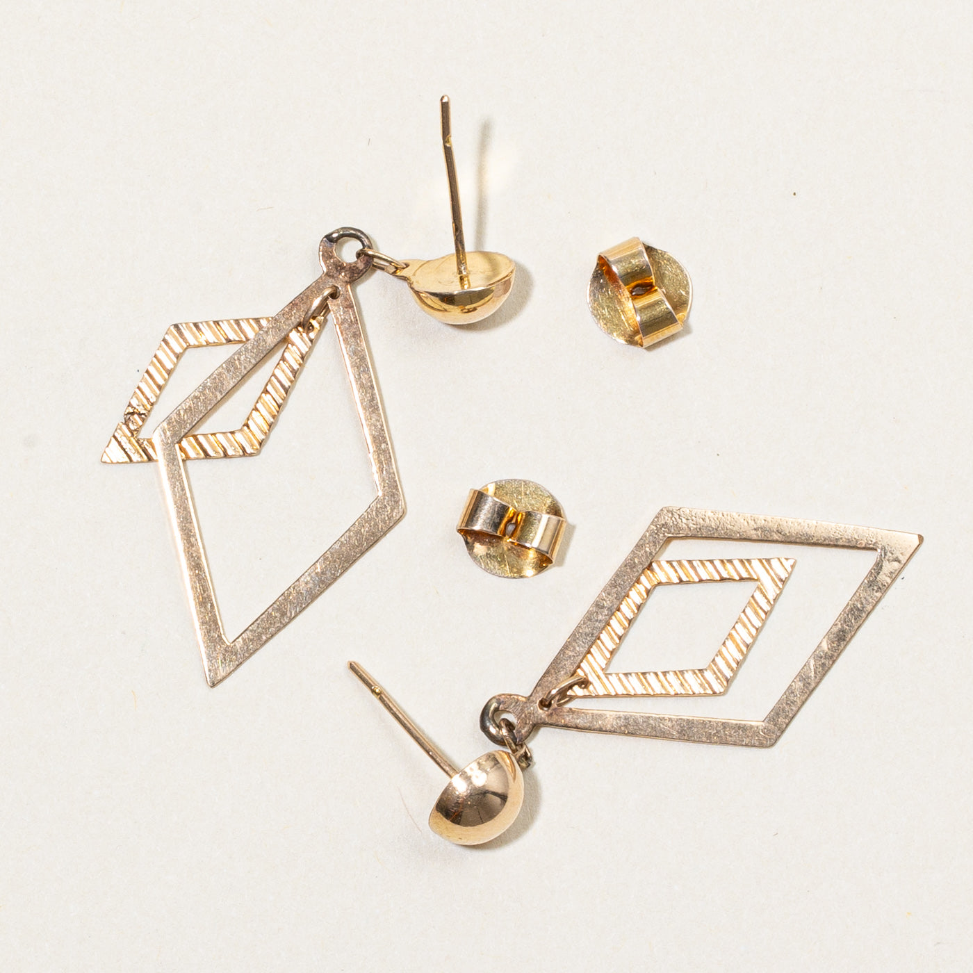 12k Yellow Gold Drop Earrings