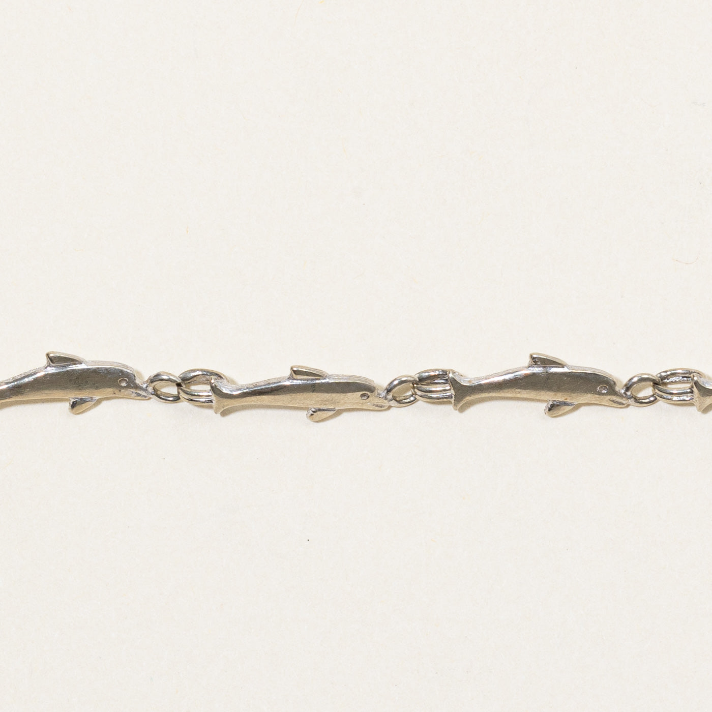 10k White Gold Dolphin Link Bracelet | 7.25" |