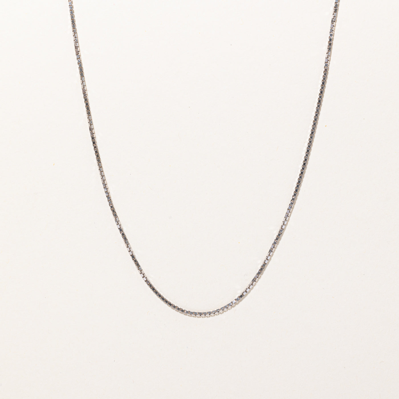 10k White Gold Box Link Chain | 26" |