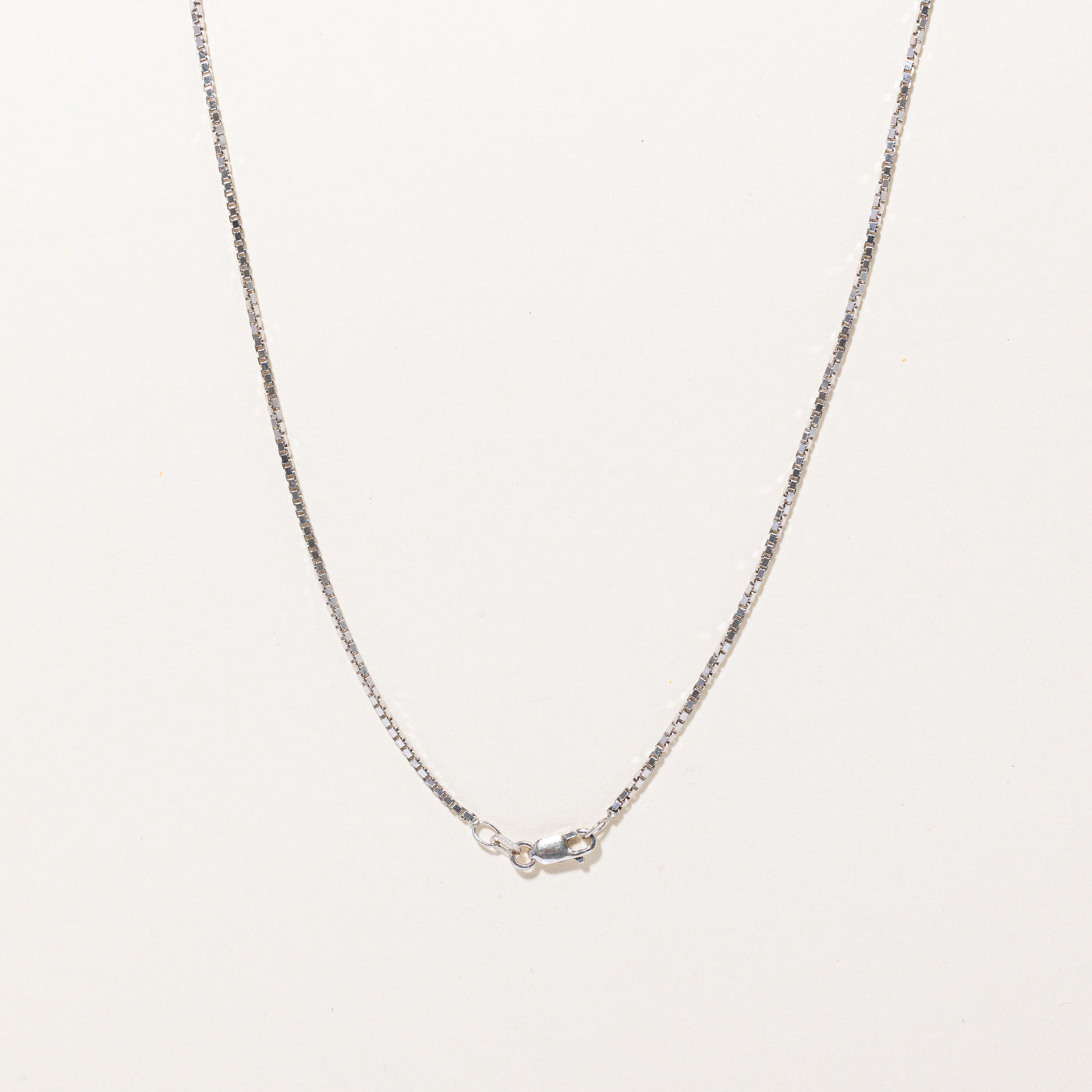 10k White Gold Box Link Chain | 26" |