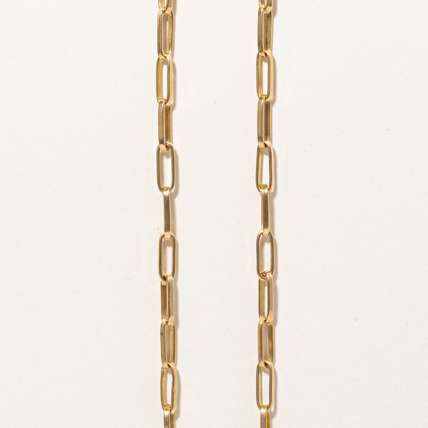 18k Yellow Gold Paperclip Link Cuff Closure Chain | 17" |
