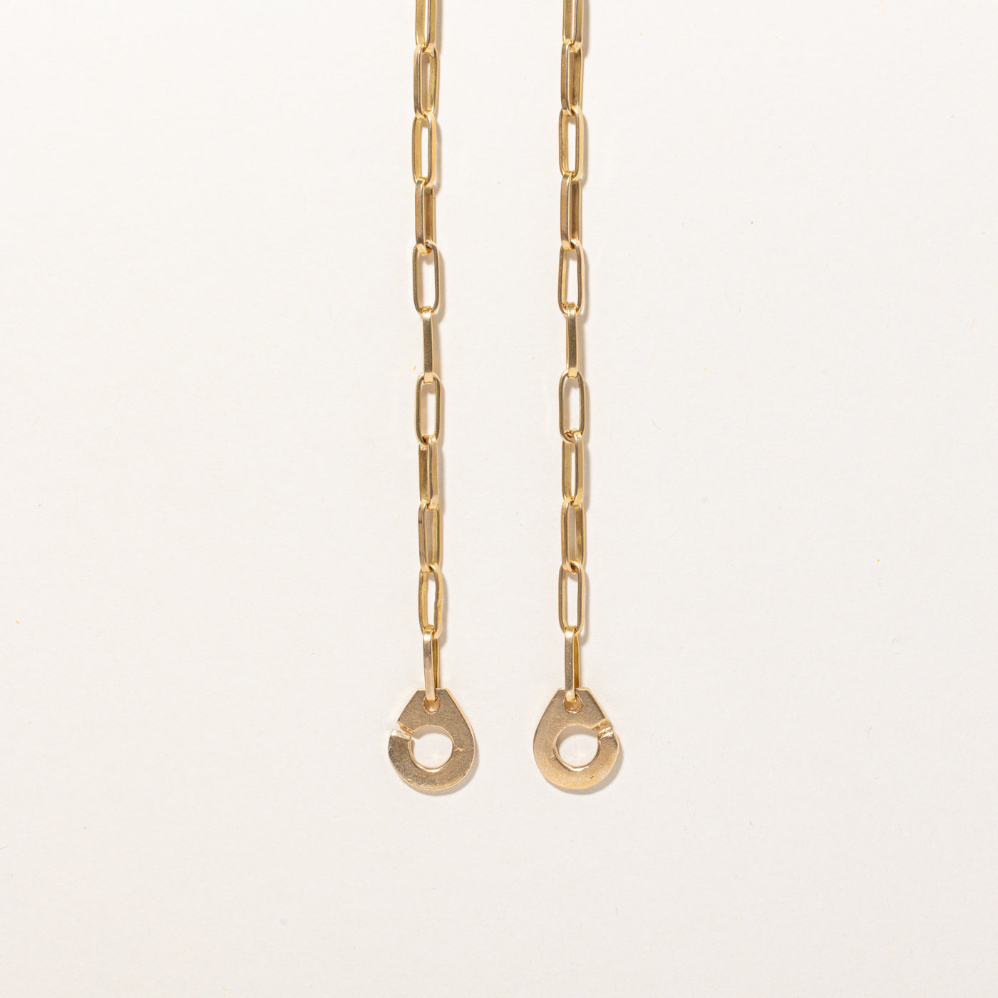 18k Yellow Gold Paperclip Link Cuff Closure Chain | 17" |