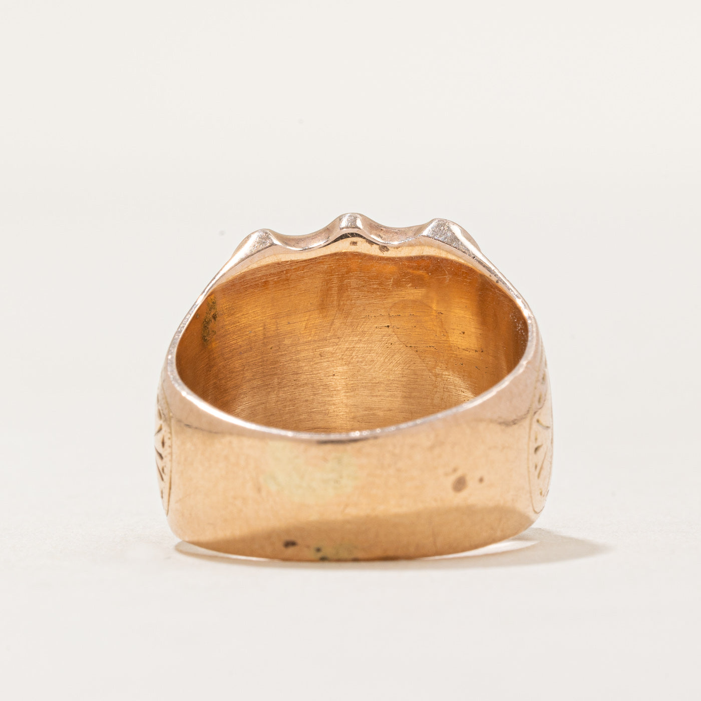 Vintage Hand Carved 14k Yellow Gold 'I.K.D.' Initial Ring | SZ 5.75 |