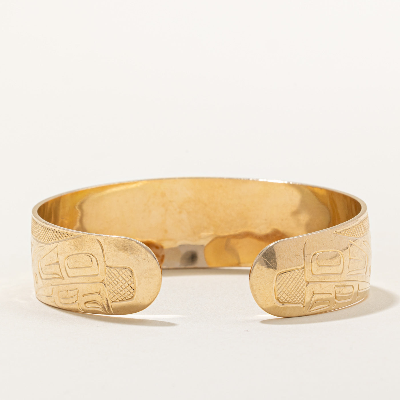 14k Yellow Gold Indigenous Art Bangle | 6.5" |