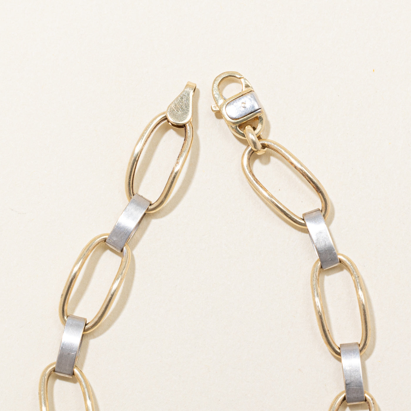 Bracelet bicolore en or 10 carats | 7,5 pouces |