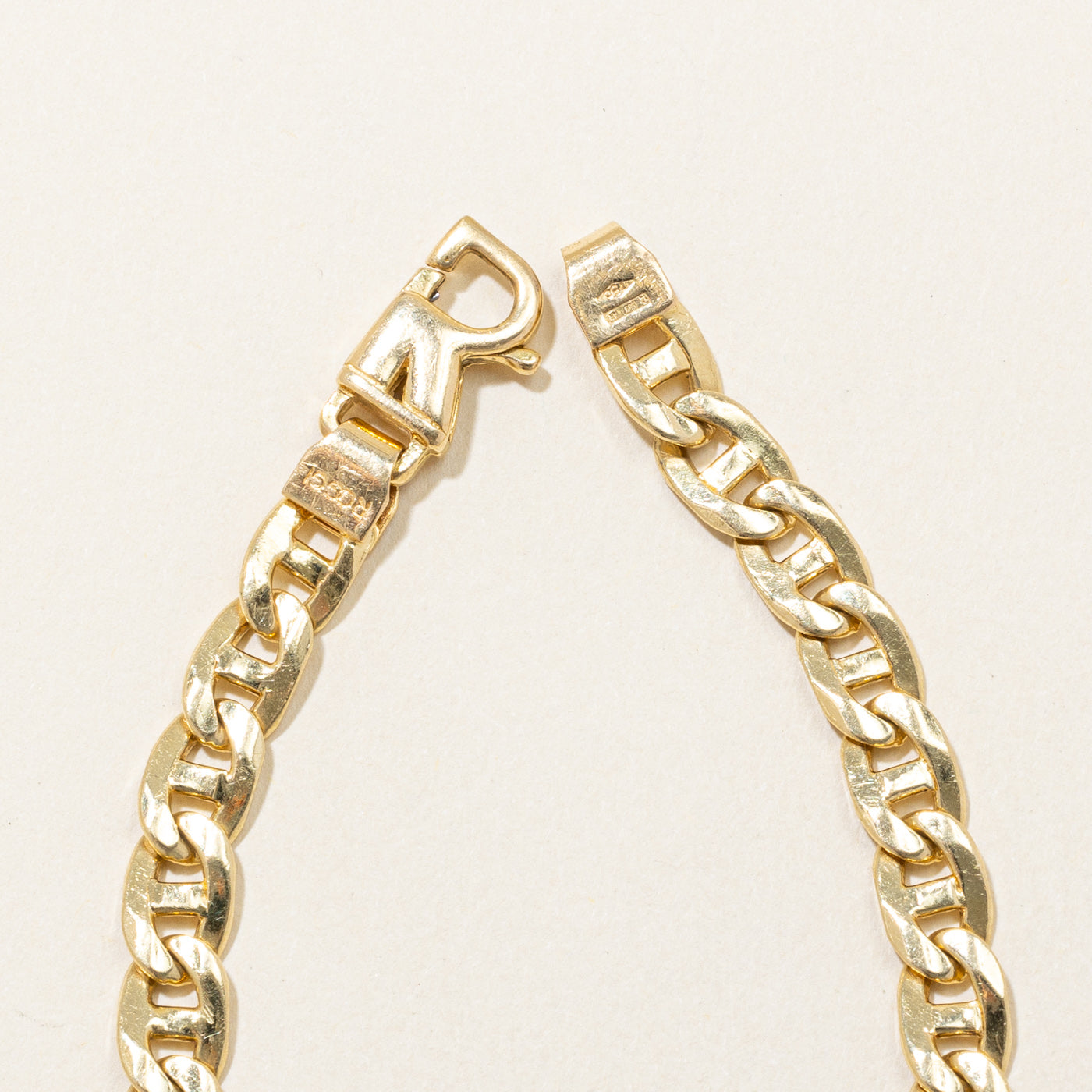 Italian 18k Yellow Gold Anchor Link Bracelet | 8" |