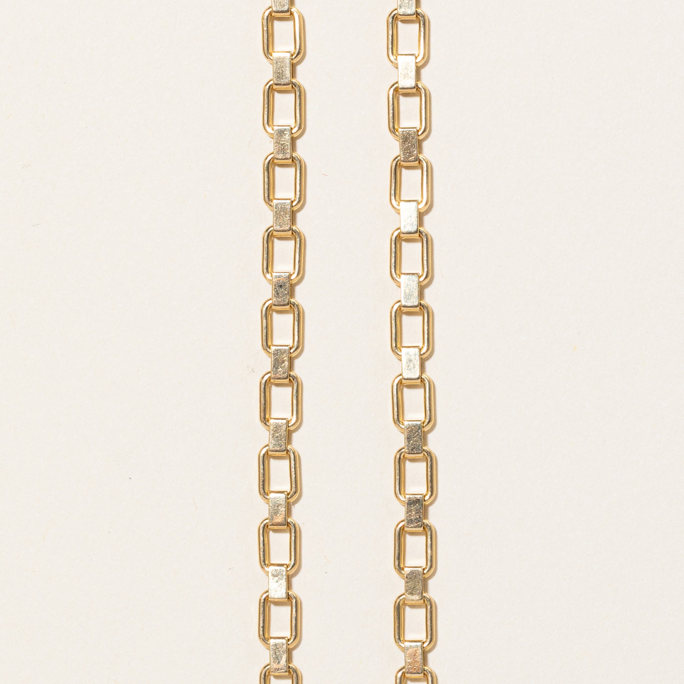 18k Yellow Gold Rectangle Link Necklace | 18" |