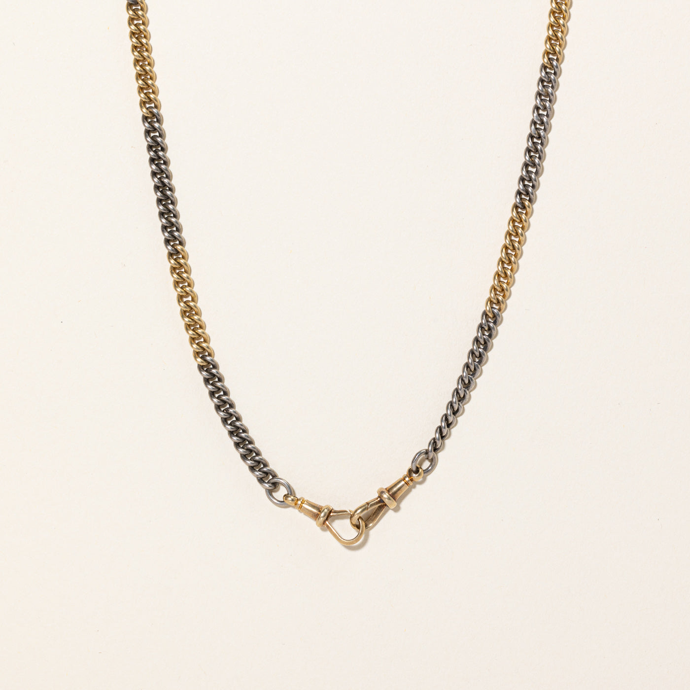 Silver & 18k Yellow Gold Watch Chain | 16" |