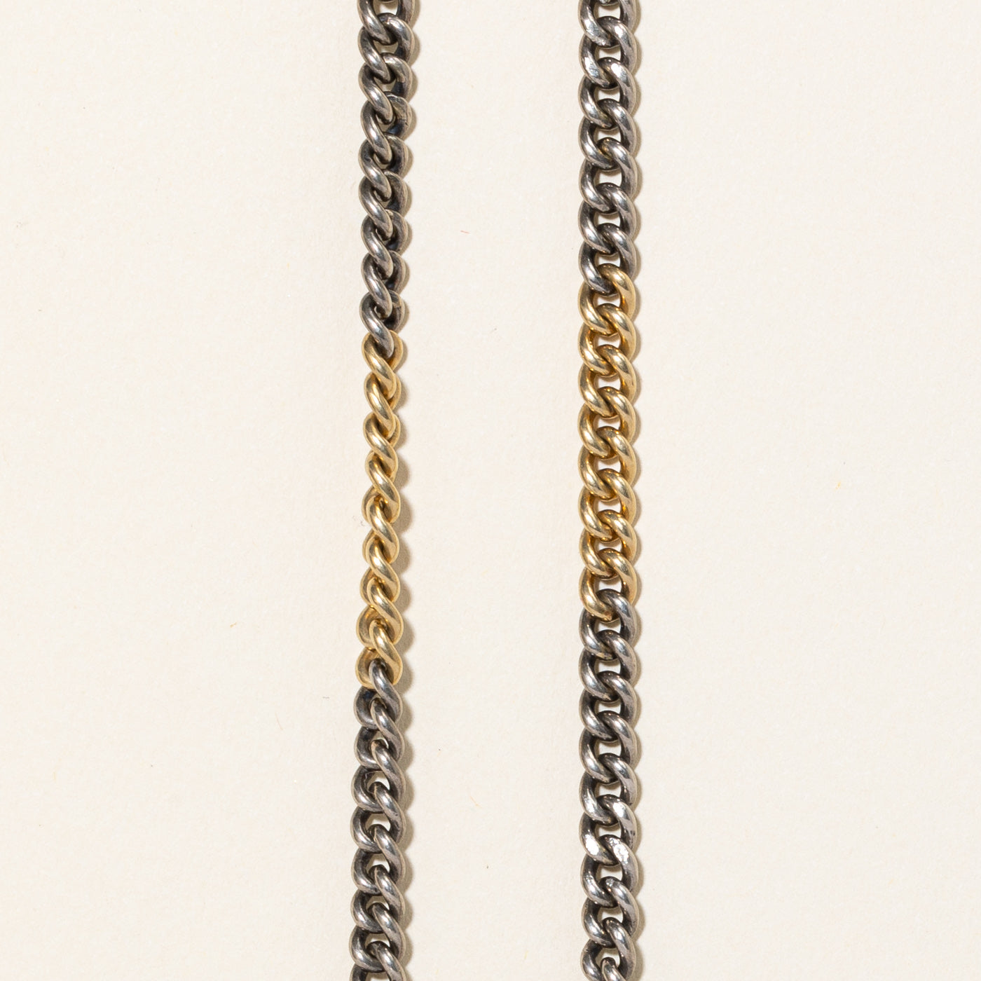 Silver & 18k Yellow Gold Watch Chain | 16" |