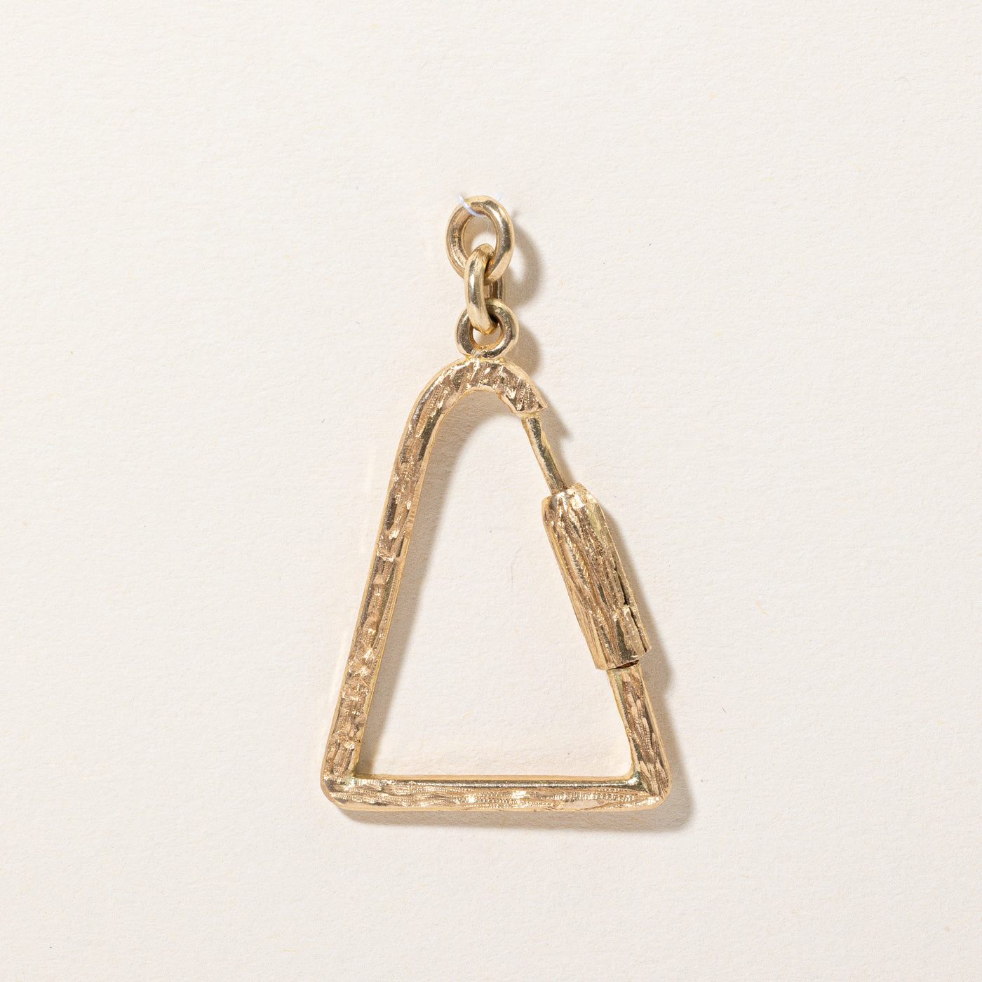 18k Yellow Gold Triangle Carabiner Charm