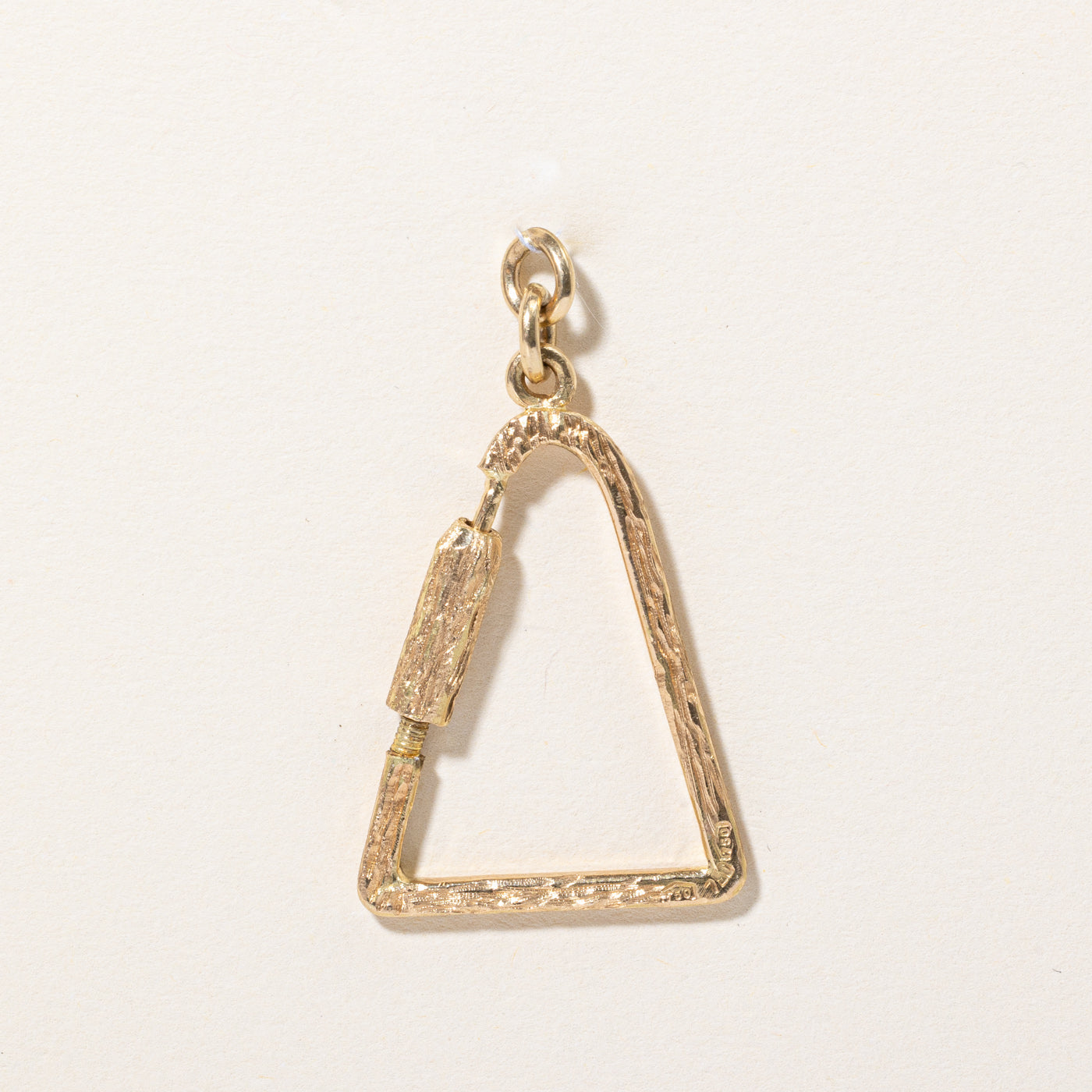 18k Yellow Gold Triangle Carabiner Charm