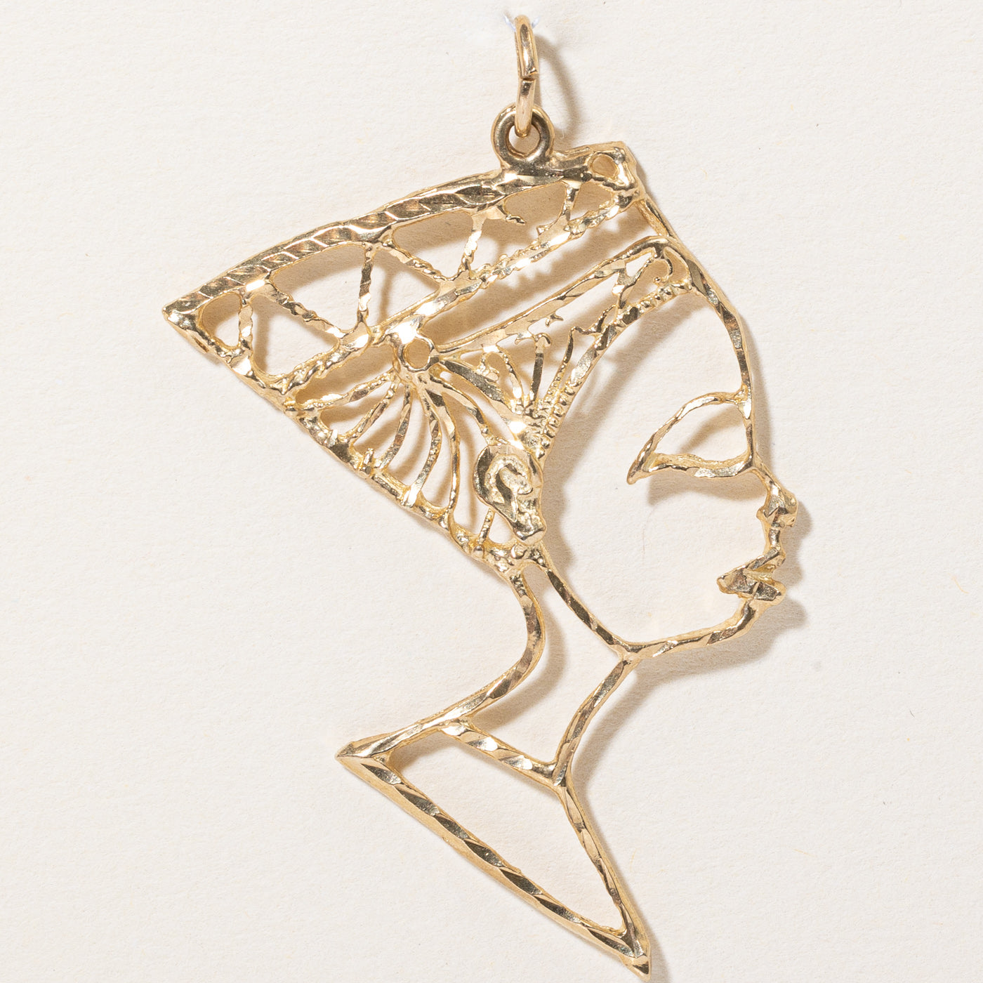 10k Yellow Gold Egyptian Queen Portrait Pendant