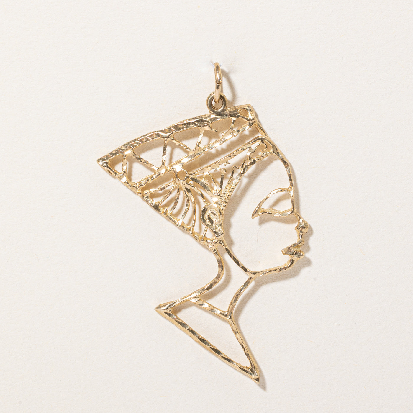 10k Yellow Gold Egyptian Queen Portrait Pendant